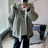 港风冬款男棉衣连帽毛领纯棉加绒加厚保暖棉袄外套Y9905，男装棉衣，星座1013-1