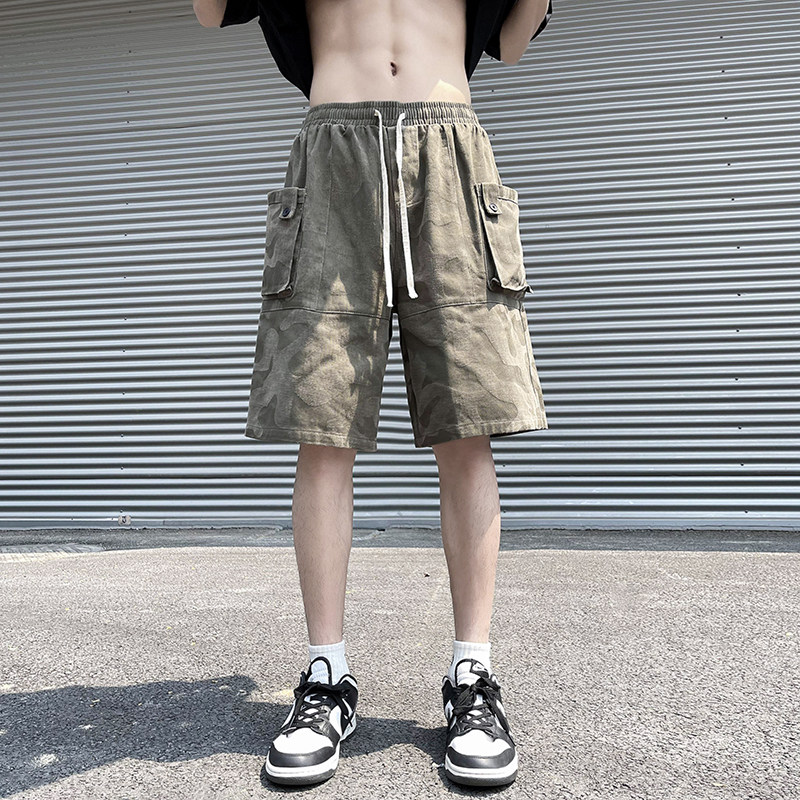 高品质夏款男短裤工装裤大口袋迷彩钢印休闲五分裤D671P38,男装休闲裤,星座1013-1