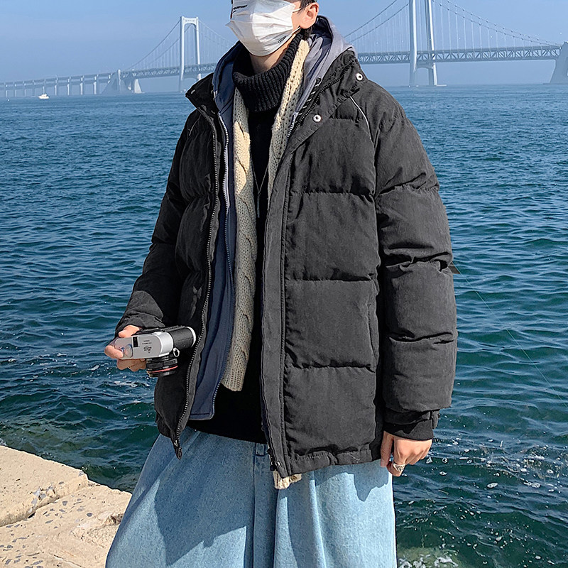 港风冬款男棉衣假两件连帽面包服加厚棉袄休闲外套Y31,男装棉衣,星座1013-1
