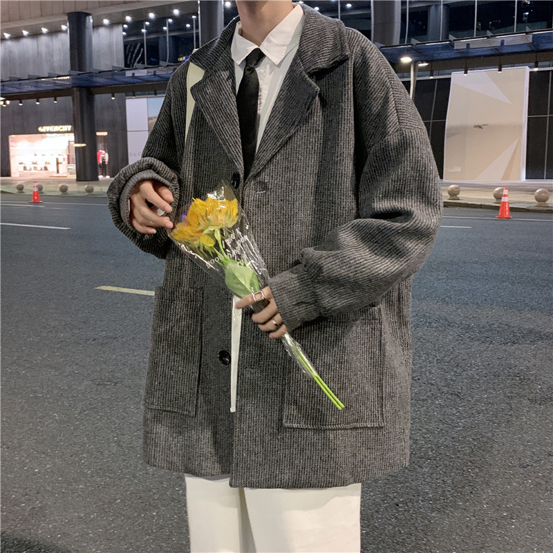 秋冬男款毛呢大衣工装大口袋中长款西装领休闲风衣外套DY3111,男装毛呢大衣,星座1013-1
