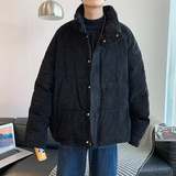 港风冬款男棉衣灯芯绒加厚保暖立领拉链棉服休闲外套Y63，男装棉衣，星座1013-1