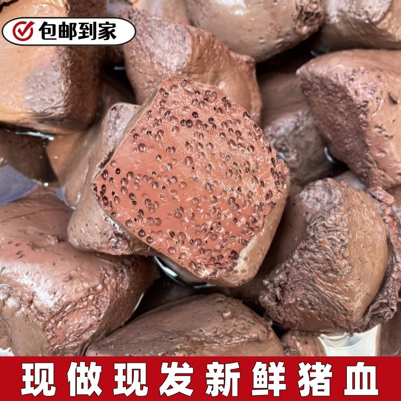 猪血新鲜现做猪血块农家土猪血红豆腐毛血旺火锅食材血豆腐
