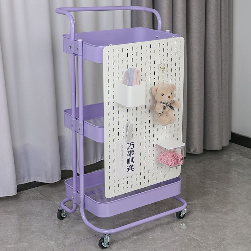 小推车收纳洞洞板架子配件多层可移动学生宿舍书桌零食落地置物架