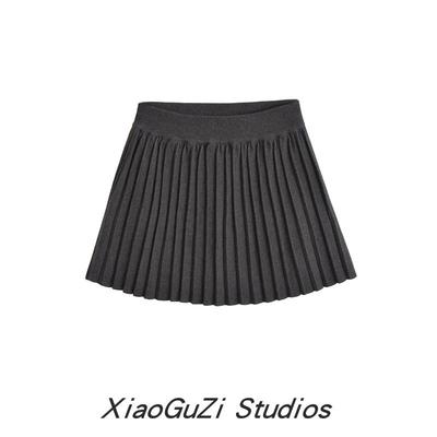百褶裙半身裙针织A字短裙学院风