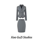 御姐西装 翻领后背绑带收腰气质西服外套后开叉设计包臀半身裙 套装