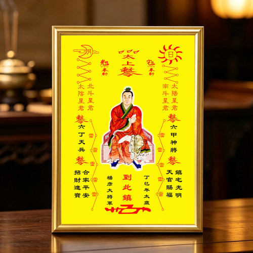丁巳太岁杨彦大将军相框画框摆件家居玄关桌面供奉摆台照片定制