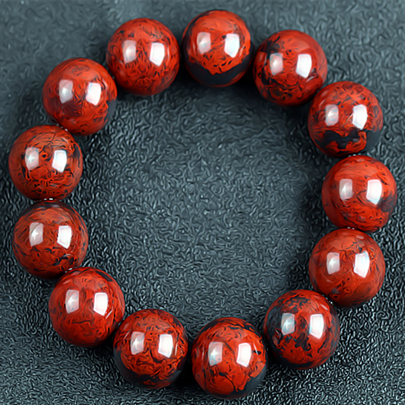 桂林鸡血玉手链大红袍乾坤料