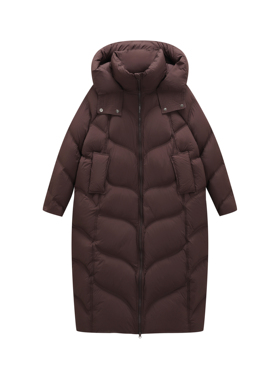 【90鹅绒大波浪大被子鹅绒服】超级保暖宽松加厚长款鹅绒服LD985