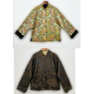 【天鹅湖莲花双穿上衣】桑蚕丝香云纱皮子重缎+宋锦外套dz152