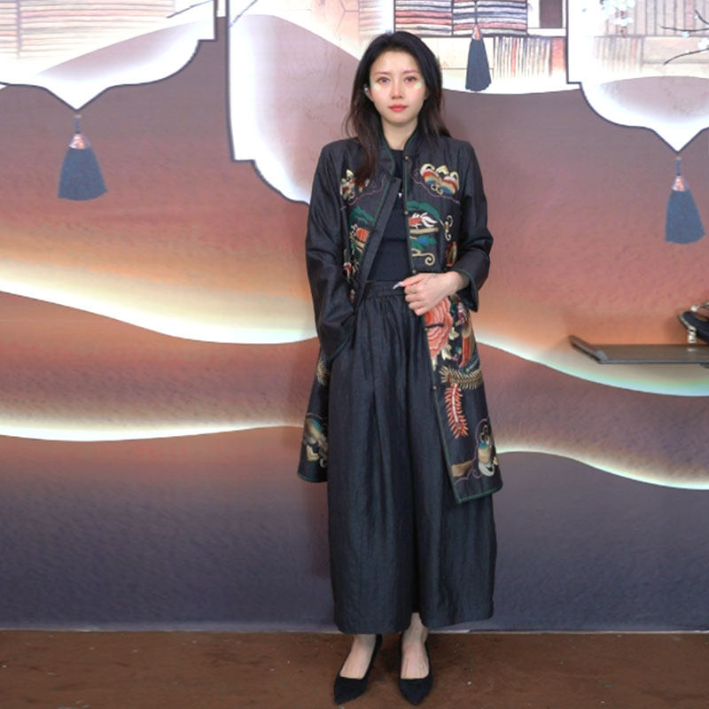 【凤瑶】重工苏绣龟纹香云纱桑蚕丝凤鸾刺绣开衫风衣中长款dz022,女装/女士精品,真丝上装,淘宝优惠券,粉丝福利购,淘宝优惠卷