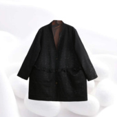 上衣 双穿桑蚕丝油丝莲花中长款 双面双穿香云纱宽松外套dz257