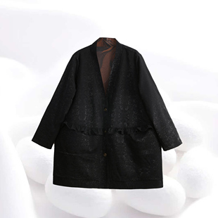 【双穿桑蚕丝油丝莲花中长款上衣】双面双穿香云纱宽松外套dz257