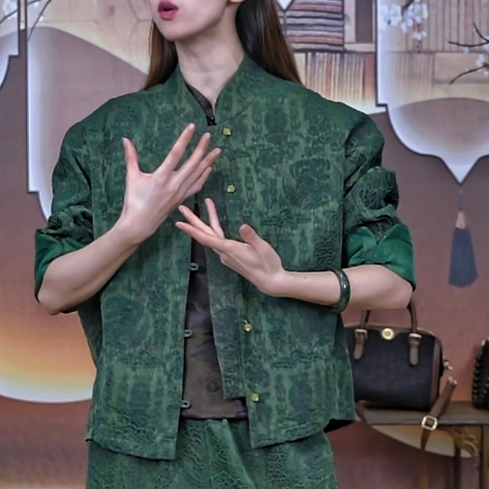 【油丝双穿阔版外套】桑蚕丝香云纱秋冬搭配整套盐系女神范dz147