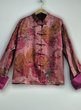 【凤凰于飞盘扣上衣】新中式外套100%桑蚕丝香云纱开衫kp2012