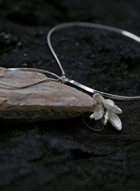 波歌丽 欧美花朵蝴蝶项链耳环套装时尚锁骨链轻奢高级感项饰