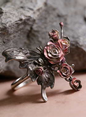 波歌丽 暗黑系小众不规则金属戒指小众高级感潮流欧美风百搭气质