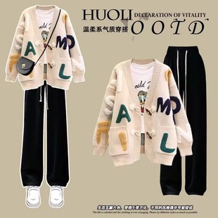 14岁初中生时尚女孩毛衣秋冬套装15高中学生大童13青少年两件套12