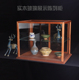 实木玻璃展示柜桌面陈列小型推拉展柜面包茶具吧台商用展示盒定制