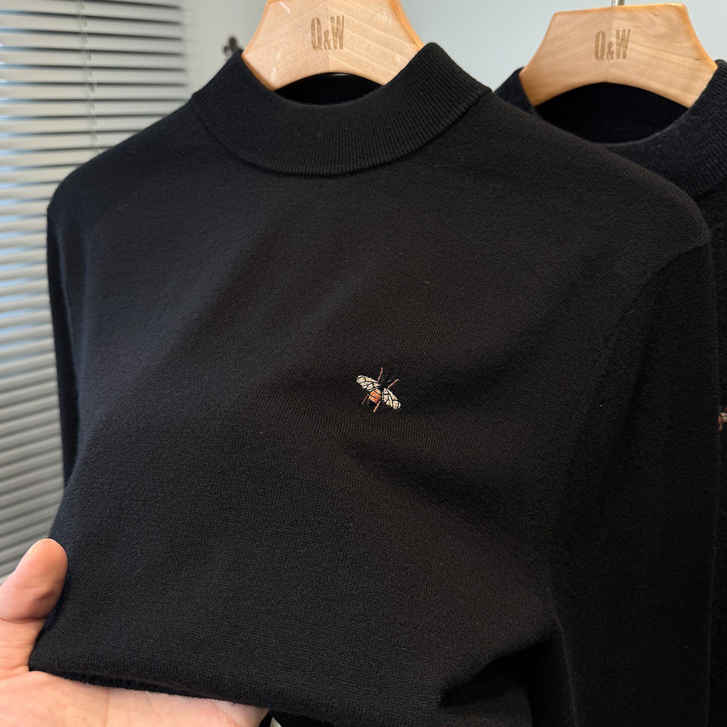 超细美丽100%绵羊毛衫男半高领