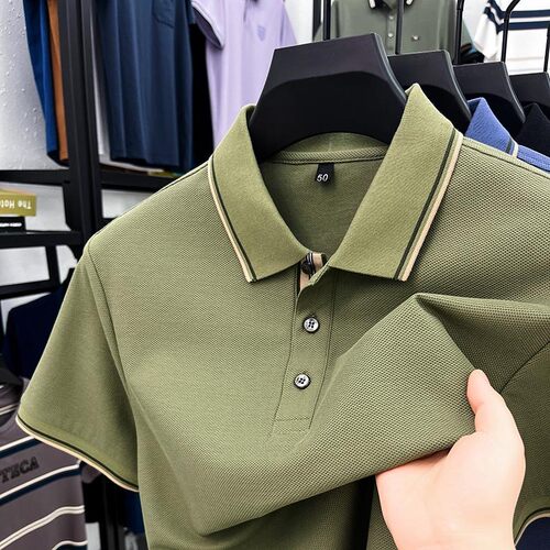 丝光棉短袖t恤男夏季2024新款半袖体恤男装潮流上衣服运动polo衫