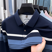 中年爸爸装 条纹保罗POLO衫 体恤 T恤翻领春秋季 2025新款 男士 长袖