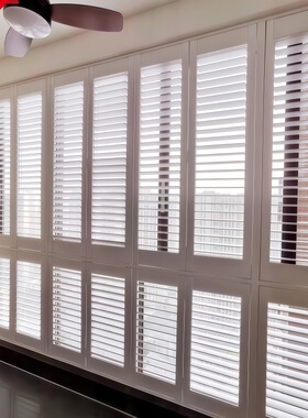欧式实木百叶窗折叠隔断厨房阳台卧室推拉百叶门窗可活动百叶门窗