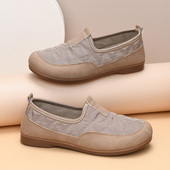 老北京布鞋 女软底舒适妈妈鞋 轻便百搭休闲鞋 春秋新款 一脚蹬乐福鞋