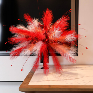 婚房布置装饰套装喜字酒店卧室客厅花瓶摆件迎宾立柱芦苇白日烟花