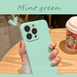 nova14 12纯色p60P70薄荷绿适用华为p50e手机壳mate40保护套p30直边pura70肤感硅胶9防指纹70PRO 男女8