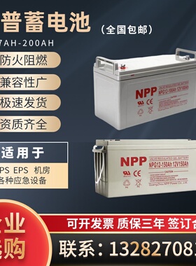 NPP耐普胶体铅酸蓄电池100ah150ah200ahupseps直流屏集中电源机房