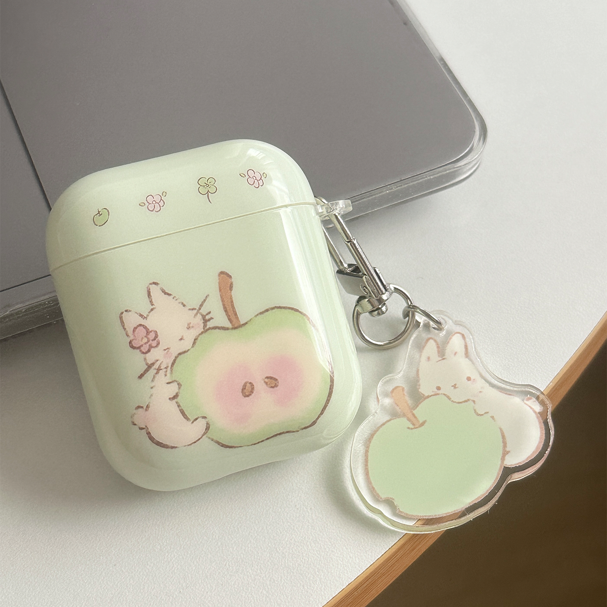 kiki|适用于苹果AirPods Pro二代三代耳机壳可爱兔子韩系小碎花粉色imd保护套耳机软壳