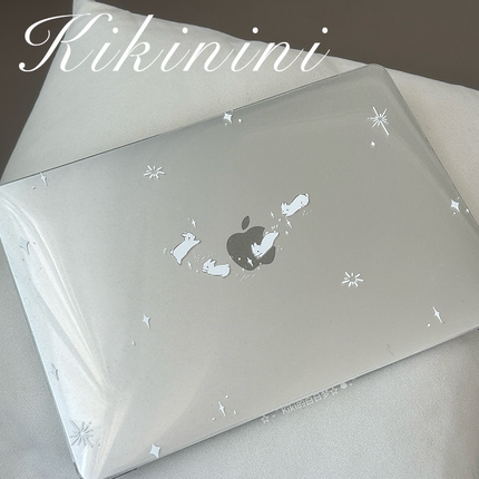 Kiki的白日梦/兔子旋转跳跃苹果满天星亚克力MacBookproairneo保护壳保护套轻薄防磕碰pc材质M3新款防摔透气