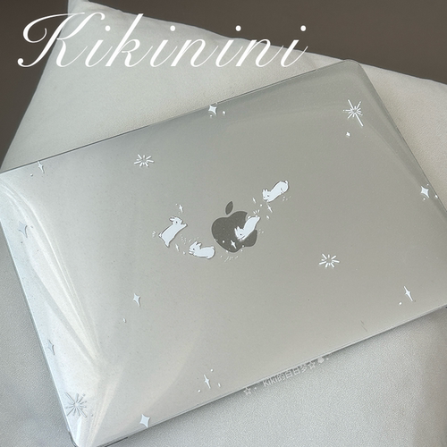 Kiki的白日梦/兔子旋转跳跃苹果满天星亚克力MacBookproair保护壳保护套轻薄防磕碰pc材质M4M3新款防摔透气