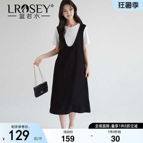 蓝若水宽松直筒休闲显瘦连衣裙
