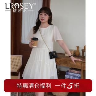 显瘦减龄初恋连衣裙 甜美小个子宽松A字裙胖MM夏装 蓝若水大码 女装