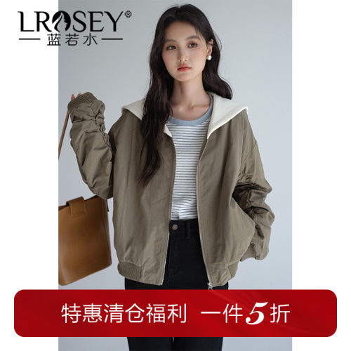 蓝若水加绒加厚外套短款棒球服