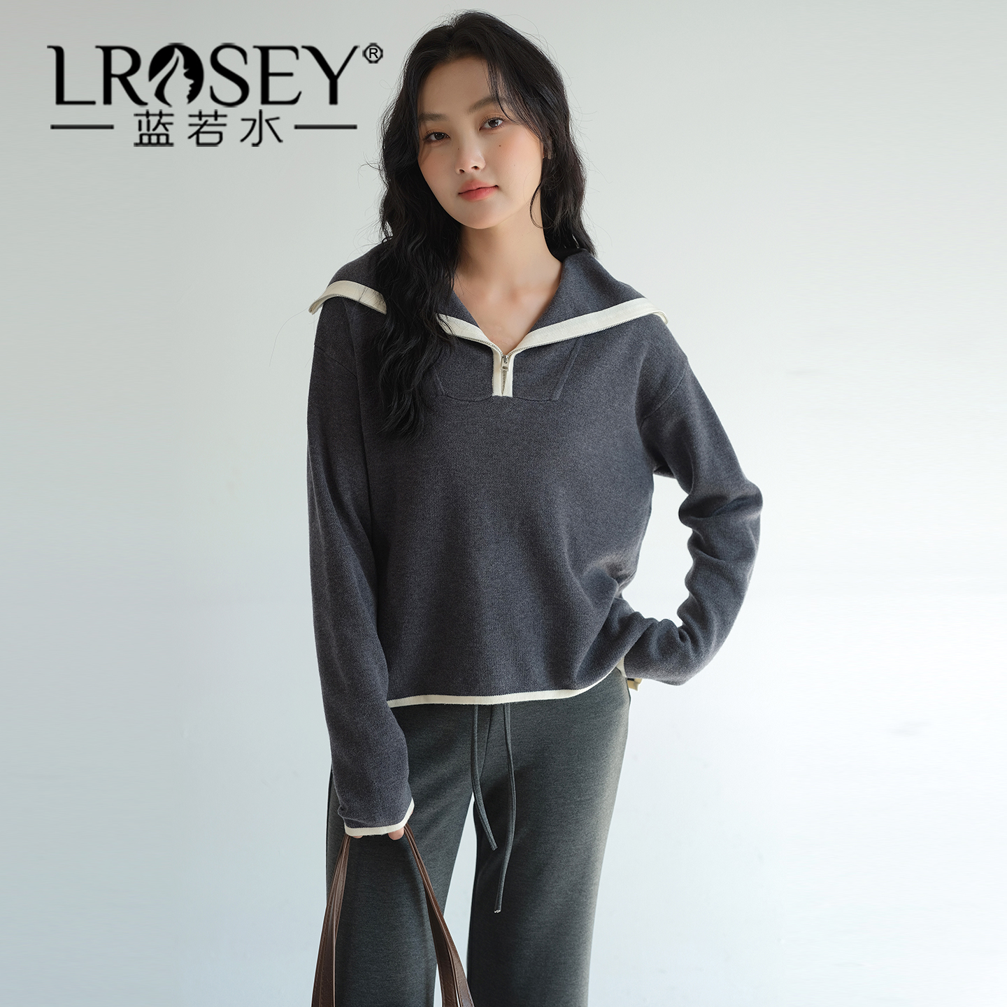 蓝若水时尚休闲百搭显瘦上衣