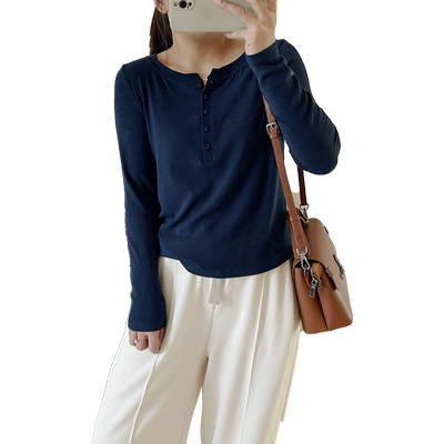 蓝若水韩版显瘦上衣基础款针织衫