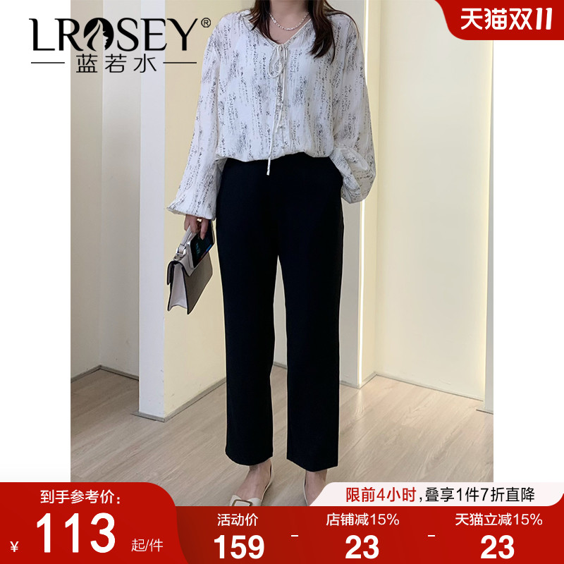 蓝若水韩版时尚直筒裤显瘦休闲裤
