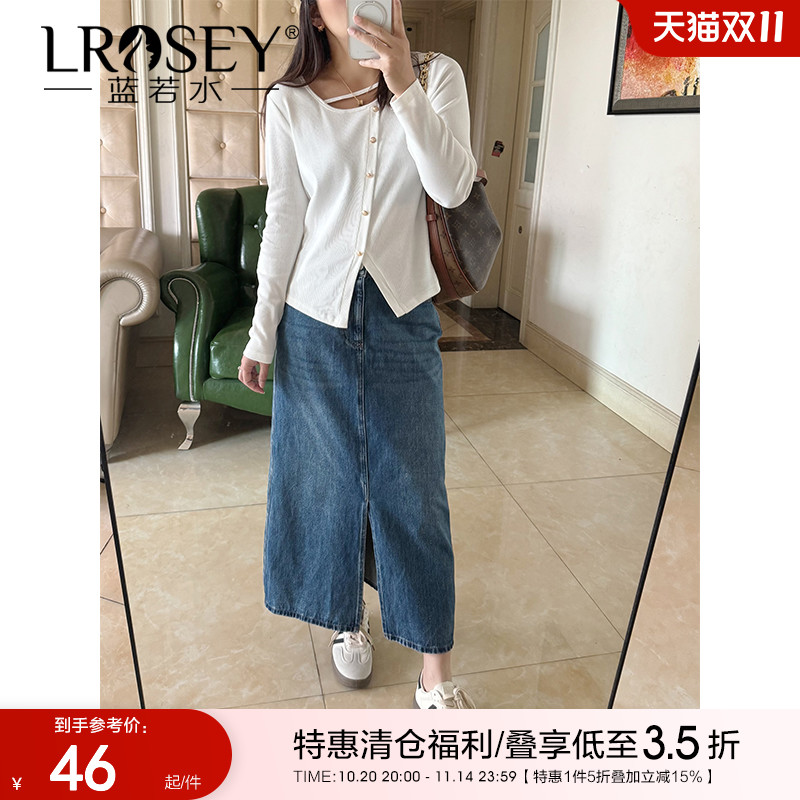 蓝若水韩版甜辣显瘦上衣宽松短袖
