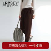 女装 高腰直筒束脚卫裤 2026春新款 蓝若水大码 胖mm显瘦舒适运动长裤