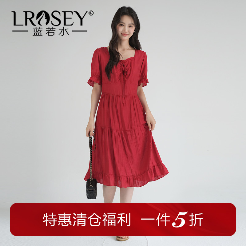 蓝若水连衣裙法式气质轻熟显瘦裙