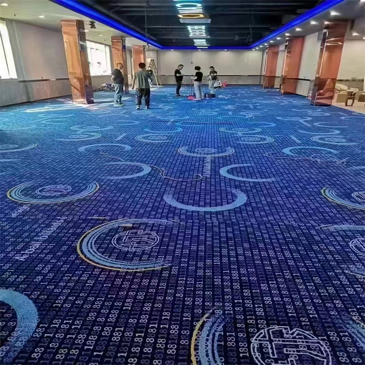 商用台球厅阻燃印花大面积地毯图片