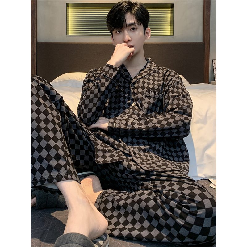 睡衣男士春秋款纯棉长袖全棉2024新款男款冬大码家居服套装