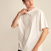 圆领T恤男春夏基础款 土耳其GRIMELANGE Jett白色纯棉短袖