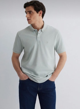 土耳其mavi浅绿色夏季翻领男士短袖polo衫