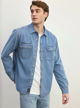 土耳其mavi蓝色牛仔衬衫长袖潮流百搭外套春秋021521-86621
