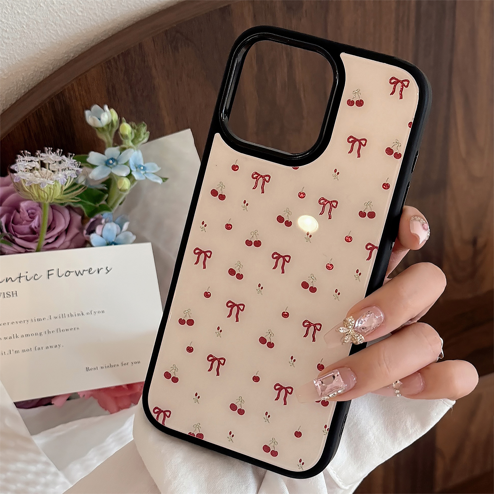 鎏金ins樱桃iphone16苹果15promax手机壳13/14玻璃12适用16硬
