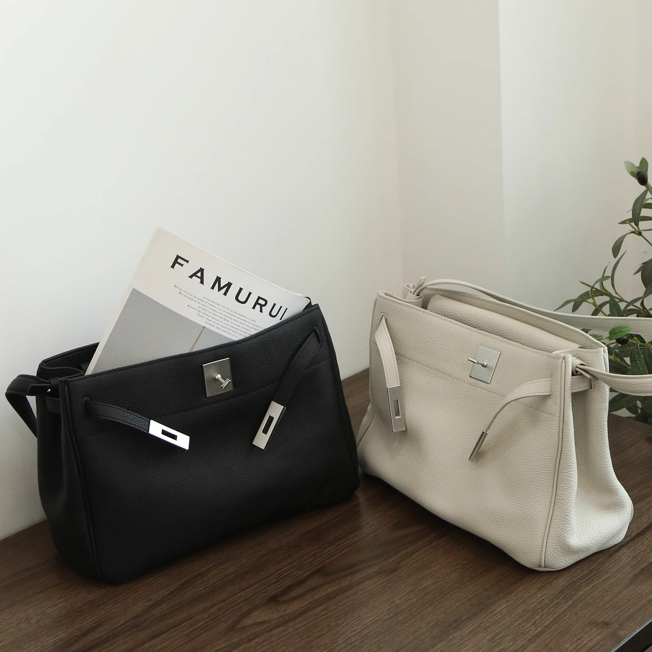 【PIGMISS】头层牛皮凯莉包大容量通勤包女高级感单肩斜挎托特包