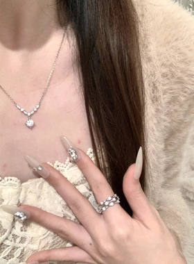 「闪耀水滴」s999纯银项链女